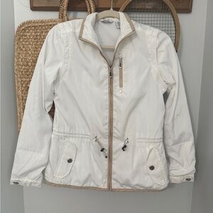 Izod Women's White/wind breaker/ light rain outdoor jacket/vest combo